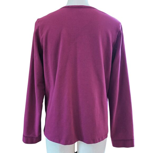 Prairie Cotton Purple Soft Tunic Top Medium Made in USA Lagenlook Boho Artsy - Picture 2 of 5